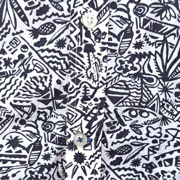 GAP Men’s White Tropical Print Button Down Live-In Casual Shirt Sz L - Picture 3 of 11